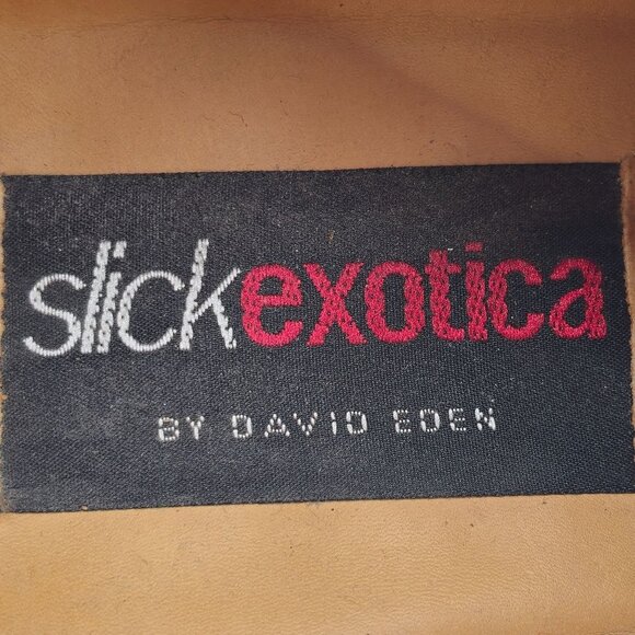 Slick Exotica by David Eden Pink Maroon Ostrich Lizard Dress Shoes Mens 12 Derby - Picture 11 of 12